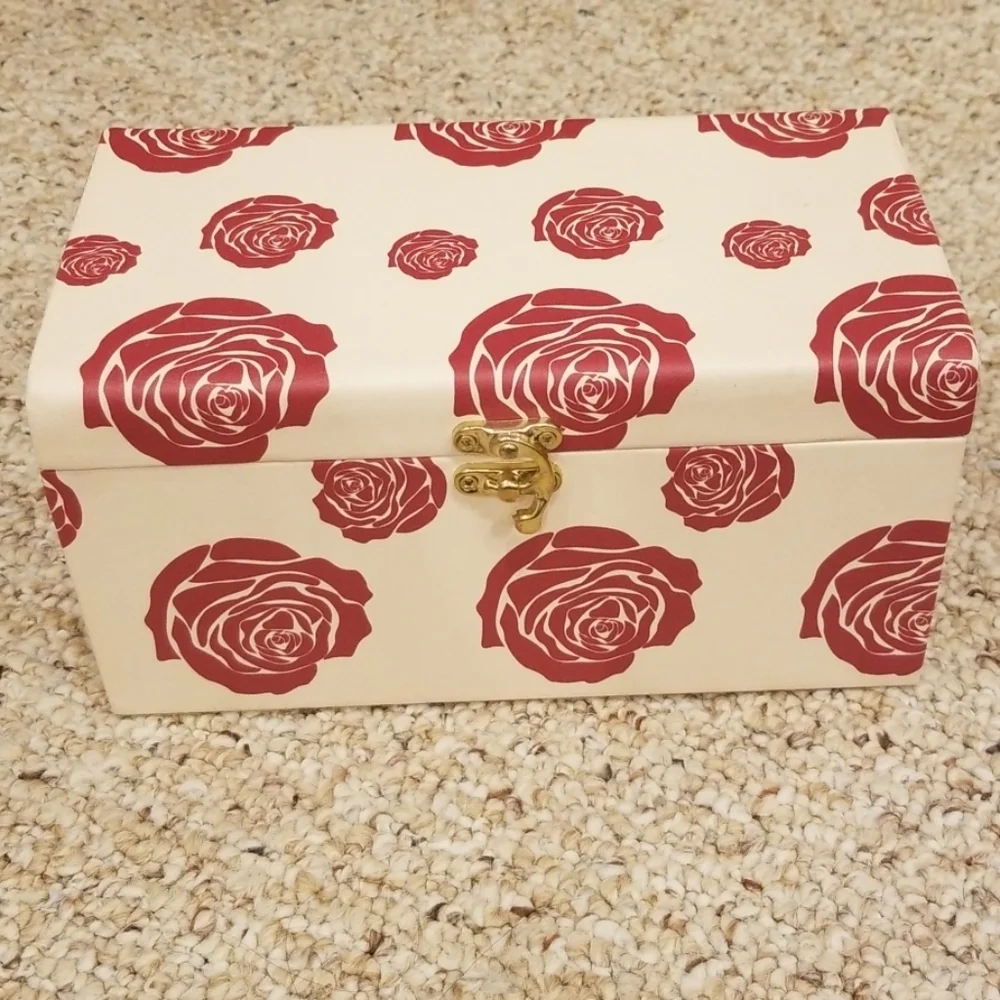 CHAMBOR Flower Print Two Compartment Jewelry Box